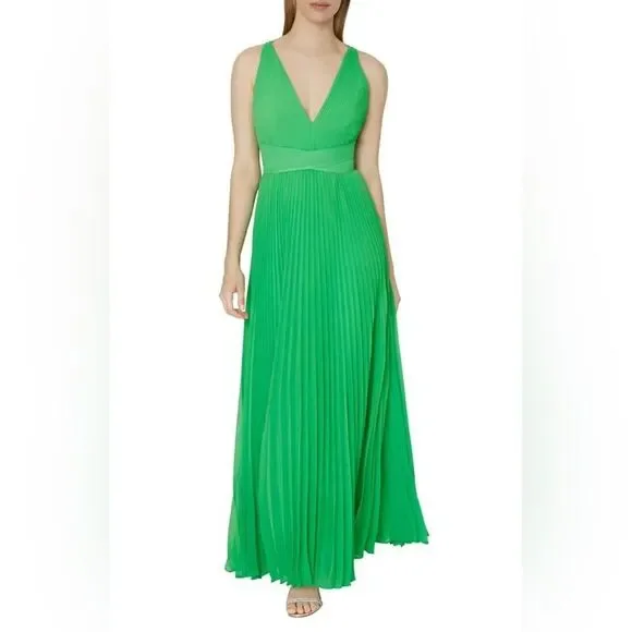 kelly green pleated dress Grace Pleated Midi Dress main image 0